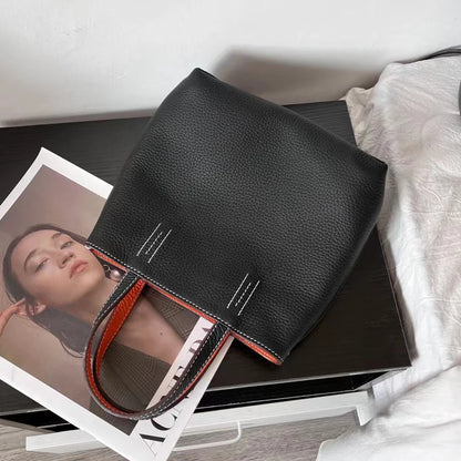 Genuine Leather Small Tote Bags, One Shoulder Crossbody Bag