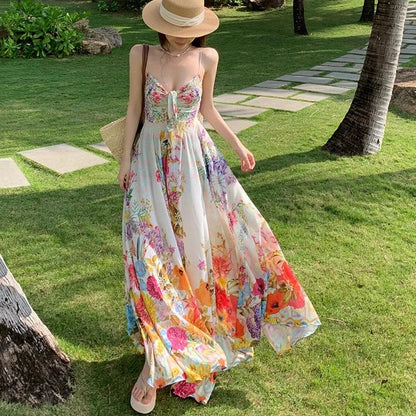 Summer Floral Print Boho Maxi Dress | Effortlessly Chic