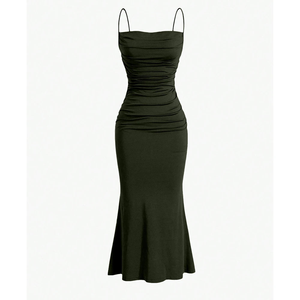 Elegant Party Slim Fitting Spaghetti Strap Mermaid Hem Party Dress