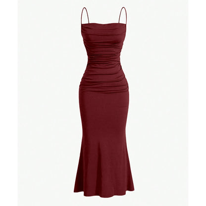 Elegant Party Slim Fitting Spaghetti Strap Mermaid Hem Party Dress