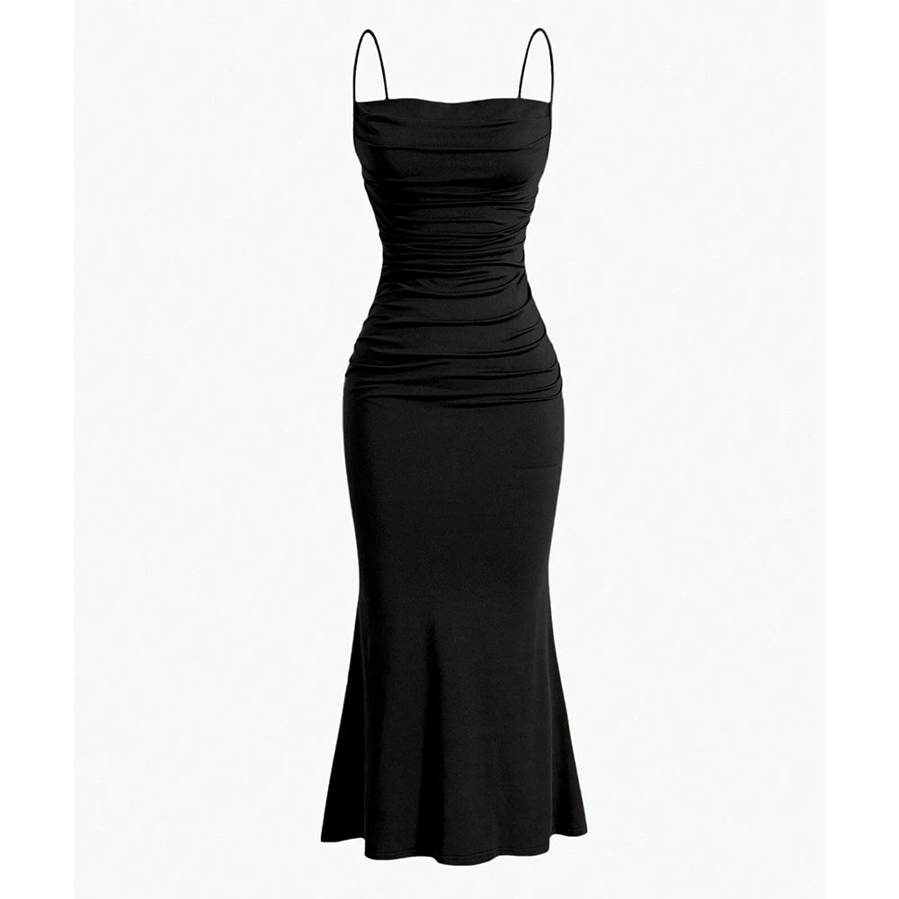 Elegant Party Slim Fitting Spaghetti Strap Mermaid Hem Party Dress