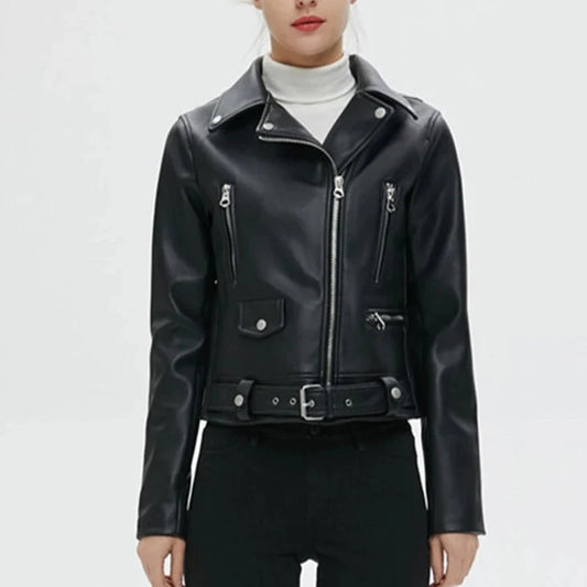 Faux PU Leather Jacket