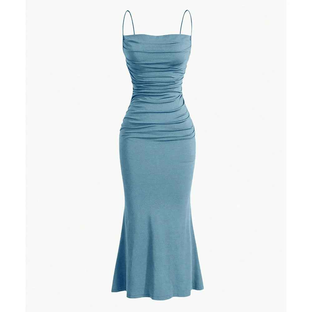 Elegant Party Slim Fitting Spaghetti Strap Mermaid Hem Party Dress