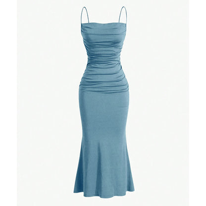 Elegant Party Slim Fitting Spaghetti Strap Mermaid Hem Party Dress