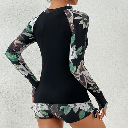 Women's Long Sleeve Surfing Tankini Set - Two-Piece Swimsuit