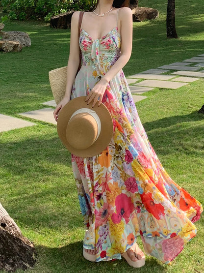 Summer Floral Print Boho Maxi Dress | Effortlessly Chic