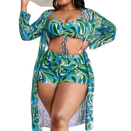 Plus Size Three-Piece Swimwear