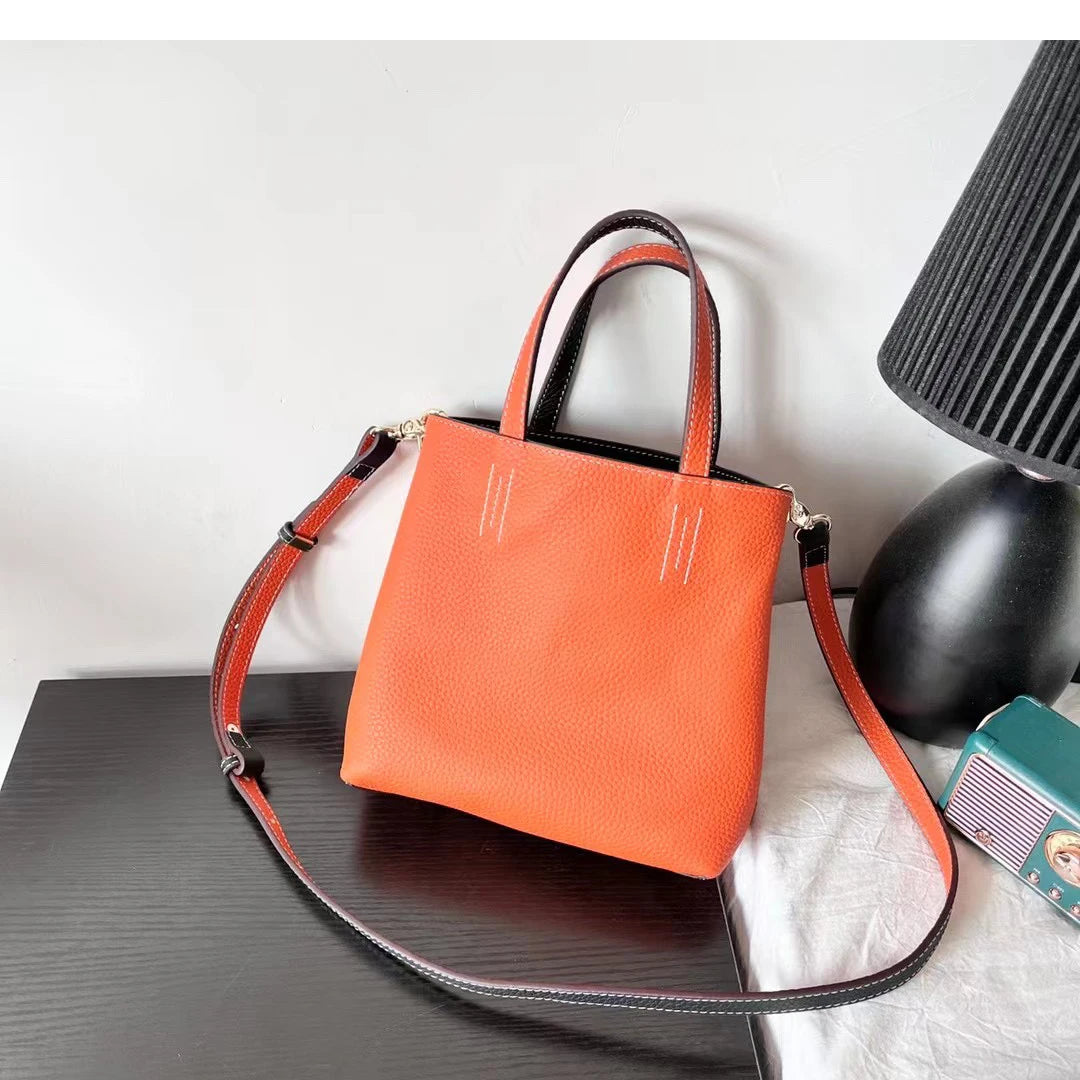 Genuine Leather Small Tote Bags, One Shoulder Crossbody Bag