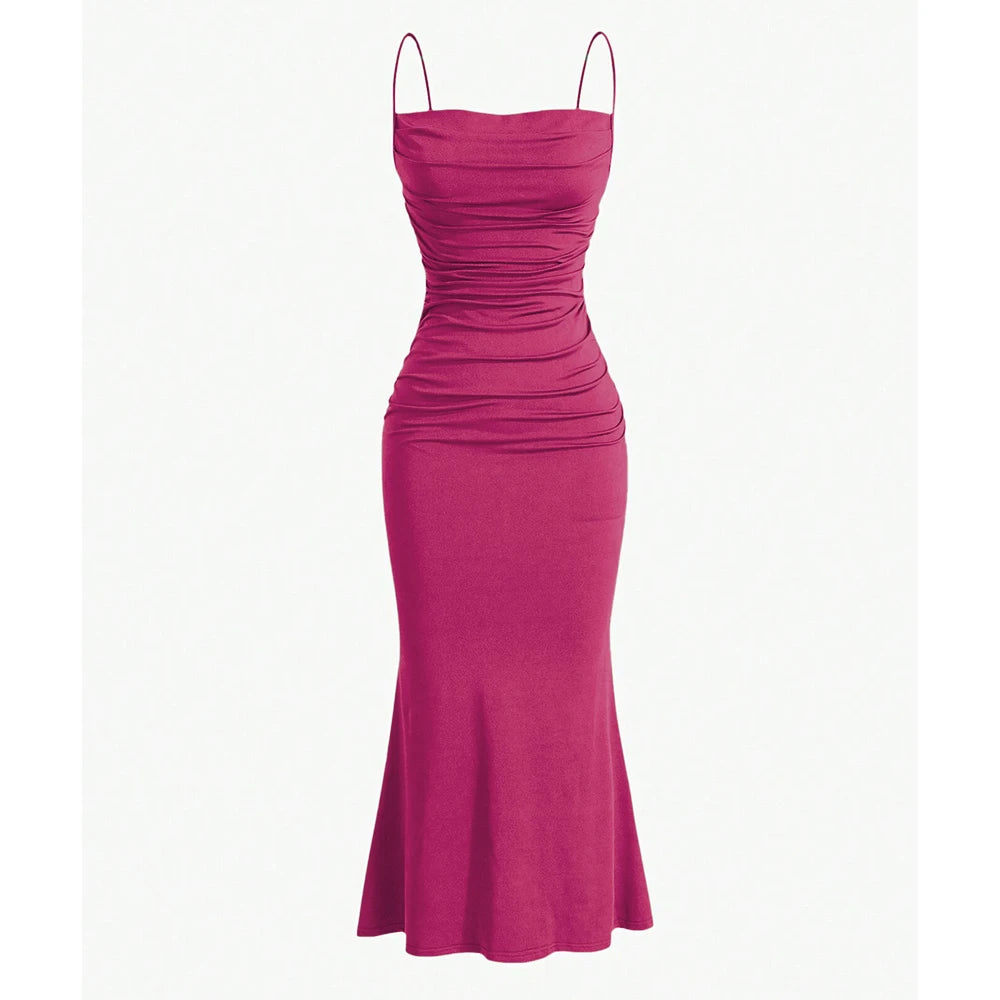 Elegant Party Slim Fitting Spaghetti Strap Mermaid Hem Party Dress