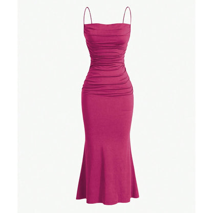 Elegant Party Slim Fitting Spaghetti Strap Mermaid Hem Party Dress