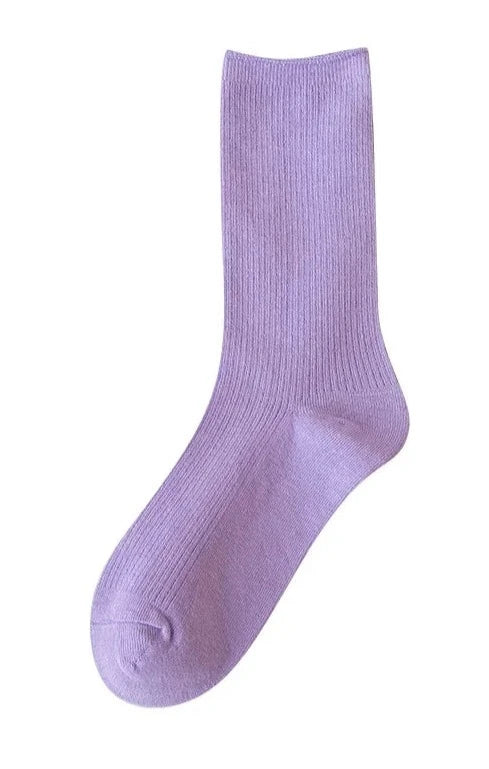 Women Socks Fashion Solid Color