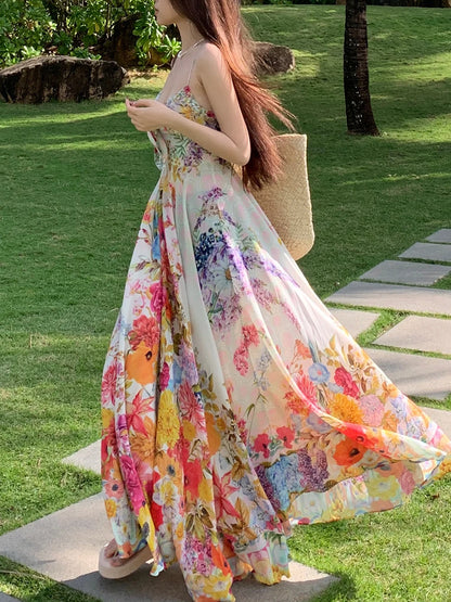 Summer Floral Print Boho Maxi Dress | Effortlessly Chic