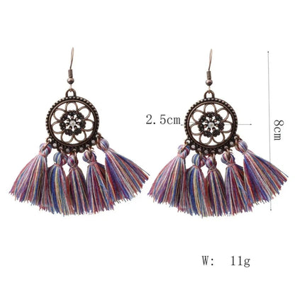 Vintage Ethnic Long Tassel Earrings