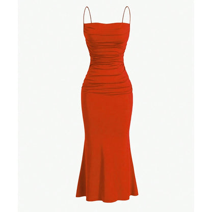 Elegant Party Slim Fitting Spaghetti Strap Mermaid Hem Party Dress