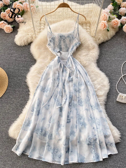 Women Floral Spaghetti Strap Dress