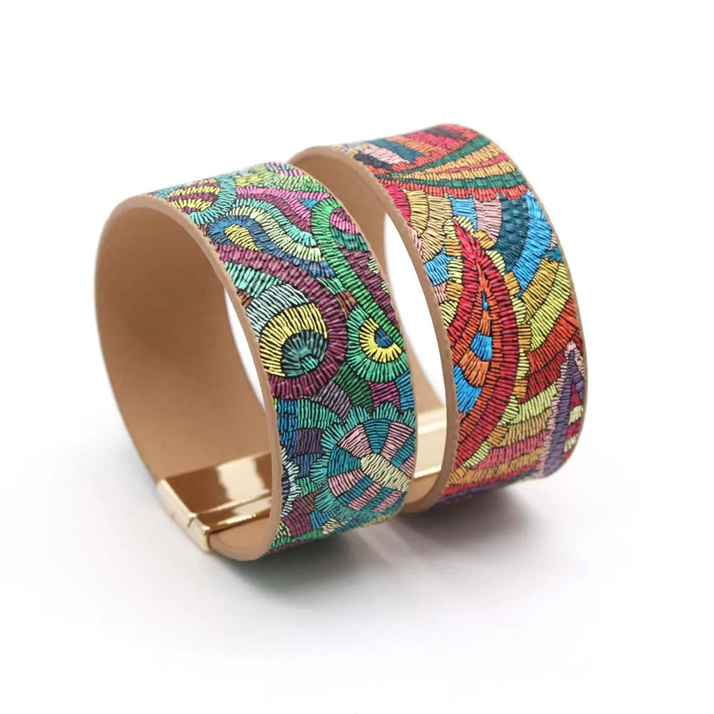 Ethnic Wrap Leather Bracelet