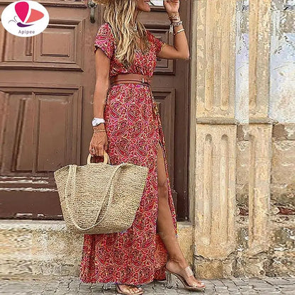 Vintage Paisley Print Long Dress | Timeless and Unique