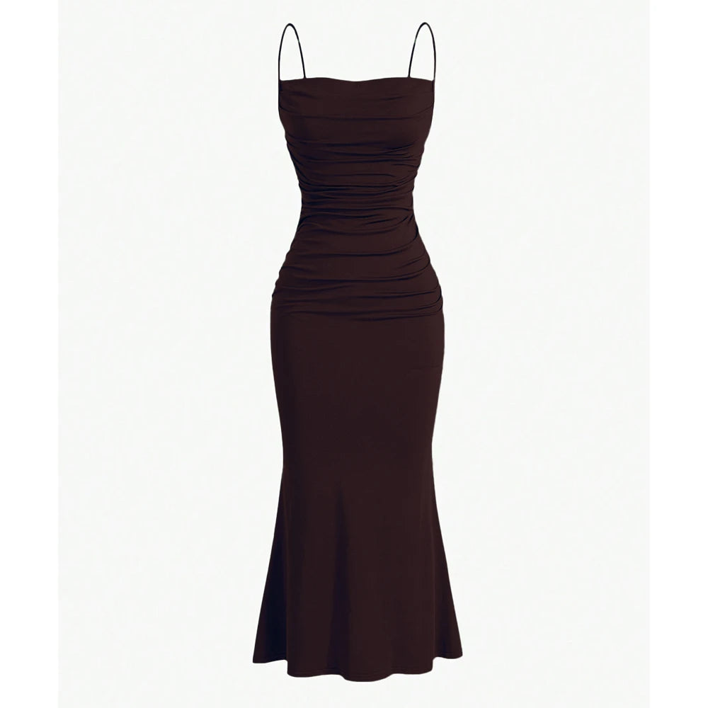 Elegant Party Slim Fitting Spaghetti Strap Mermaid Hem Party Dress