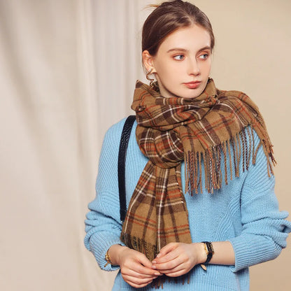 Plaid Wool Scarf