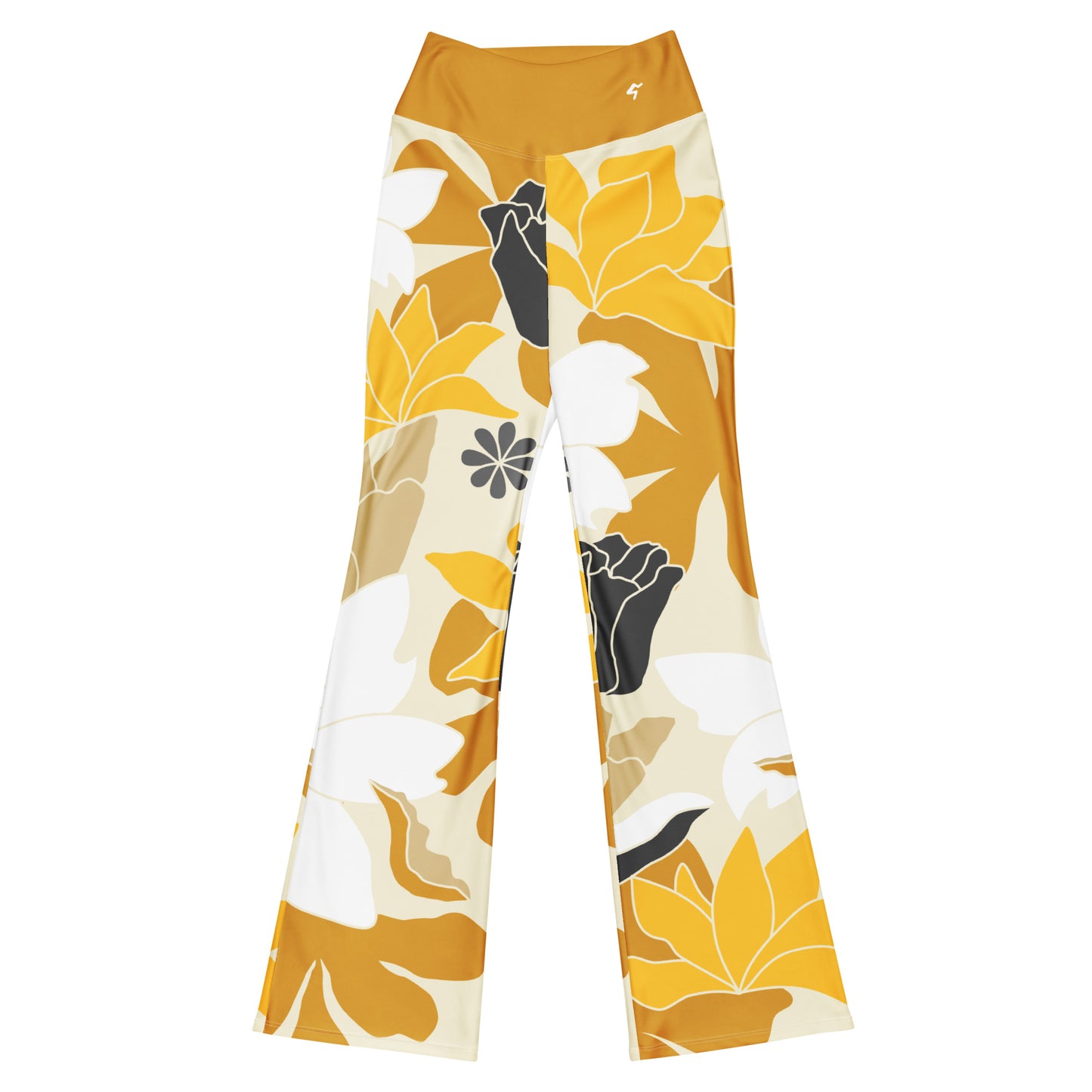 The Gymbum UK 70s Style Flower Flare leggings