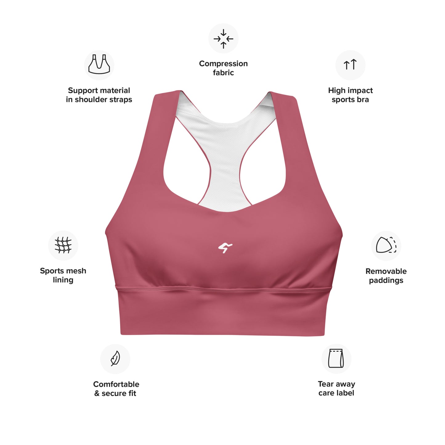 The Gymbum UK Hippie Pink Longline sports bra