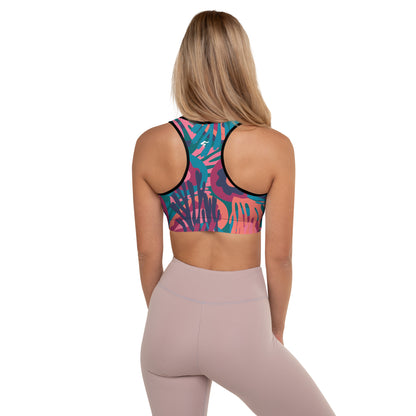 The GymBumUK QuickDry Modern Paisley Padded Sports Bra