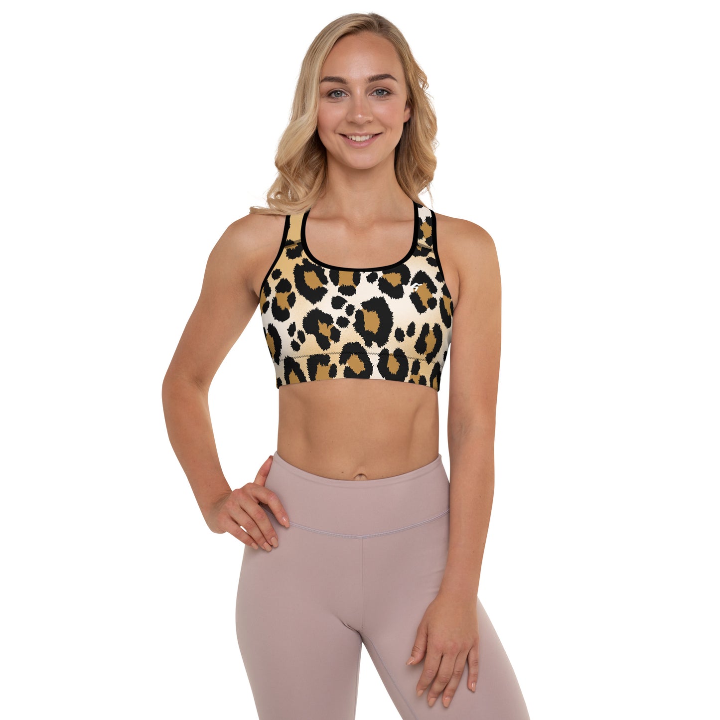 The GymBumUK Big Cat Print QuickDry Padded Sports Bra