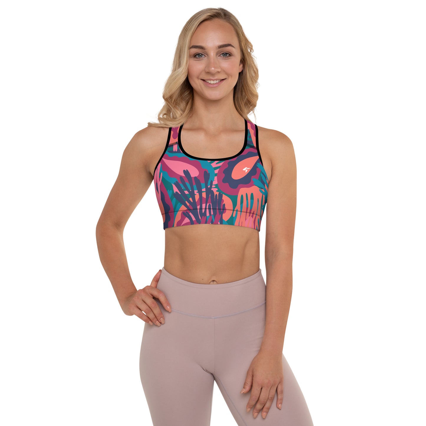 The GymBumUK QuickDry Modern Paisley Padded Sports Bra