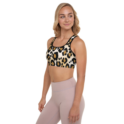 The GymBumUK Big Cat Print QuickDry Padded Sports Bra