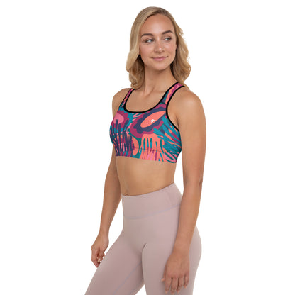 The GymBumUK QuickDry Modern Paisley Padded Sports Bra