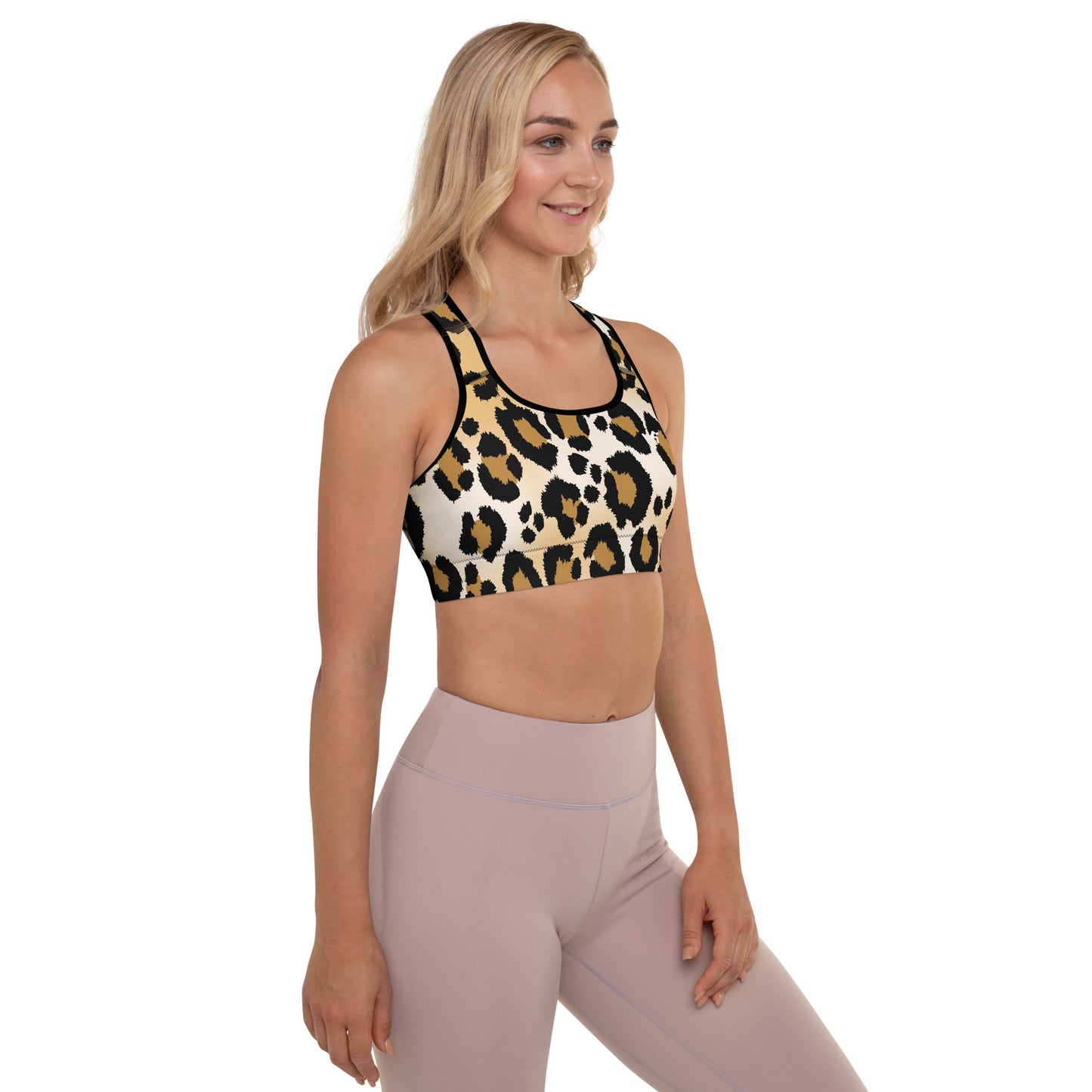 The GymBumUK Big Cat Print QuickDry Padded Sports Bra