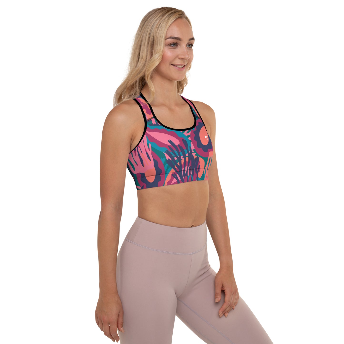 The GymBumUK QuickDry Modern Paisley Padded Sports Bra