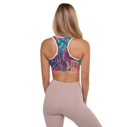 The GymBumUK QuickDry Modern Paisley Padded Sports Bra