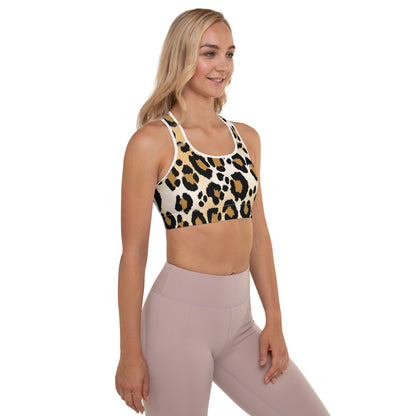 The GymBumUK Big Cat Print QuickDry Padded Sports Bra