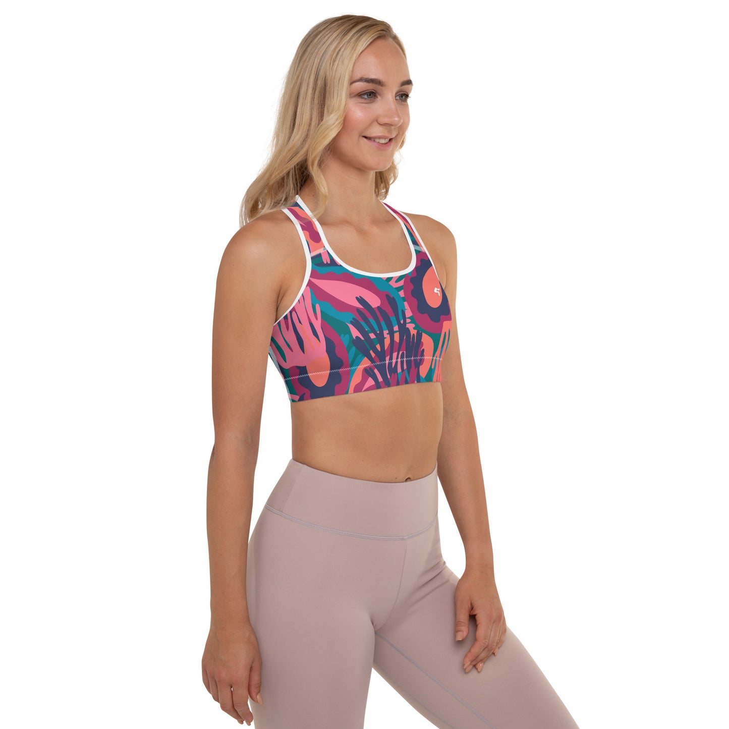 The GymBumUK QuickDry Modern Paisley Padded Sports Bra