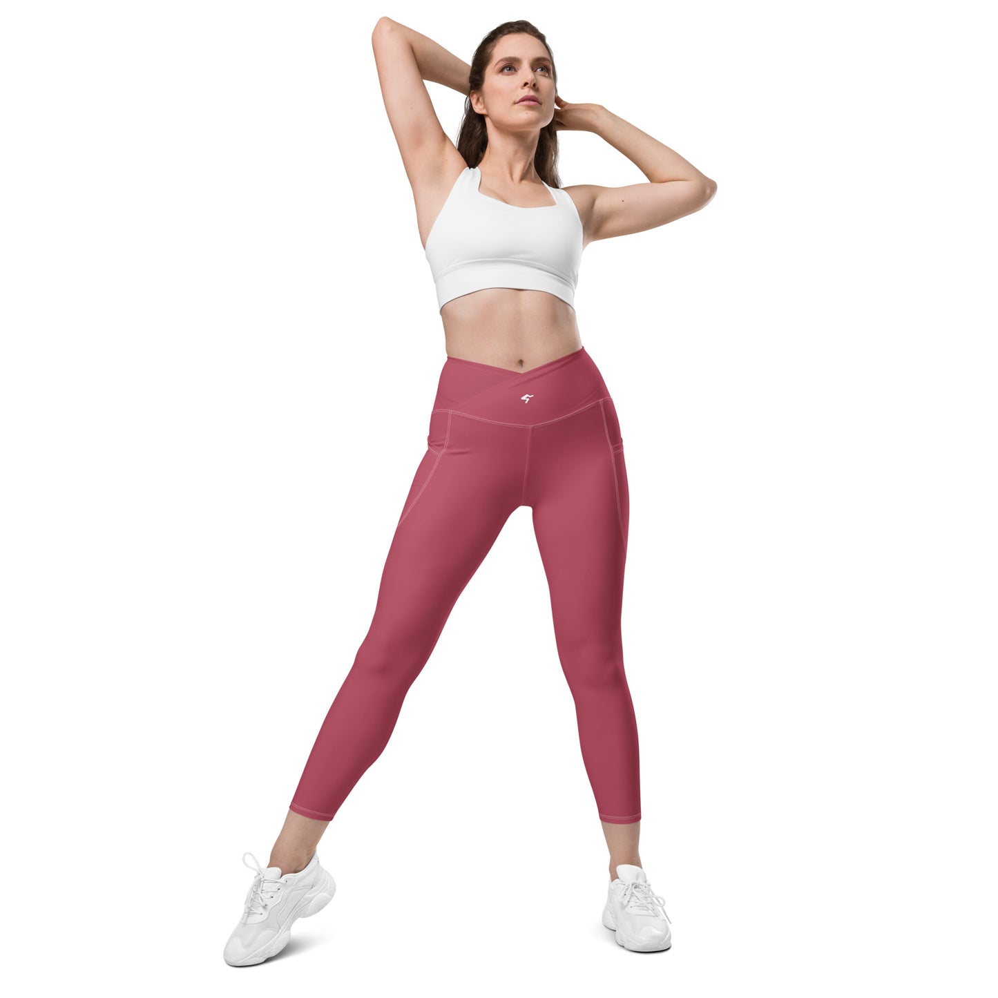 The Gymbum UK Hippie Pink Crossover leggings with pockets