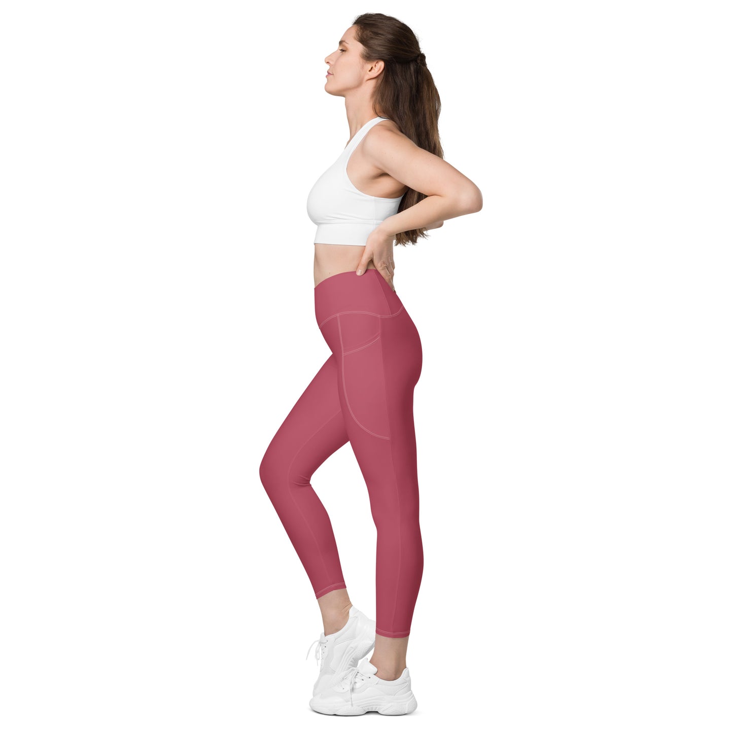 The Gymbum UK Hippie Pink Crossover leggings with pockets