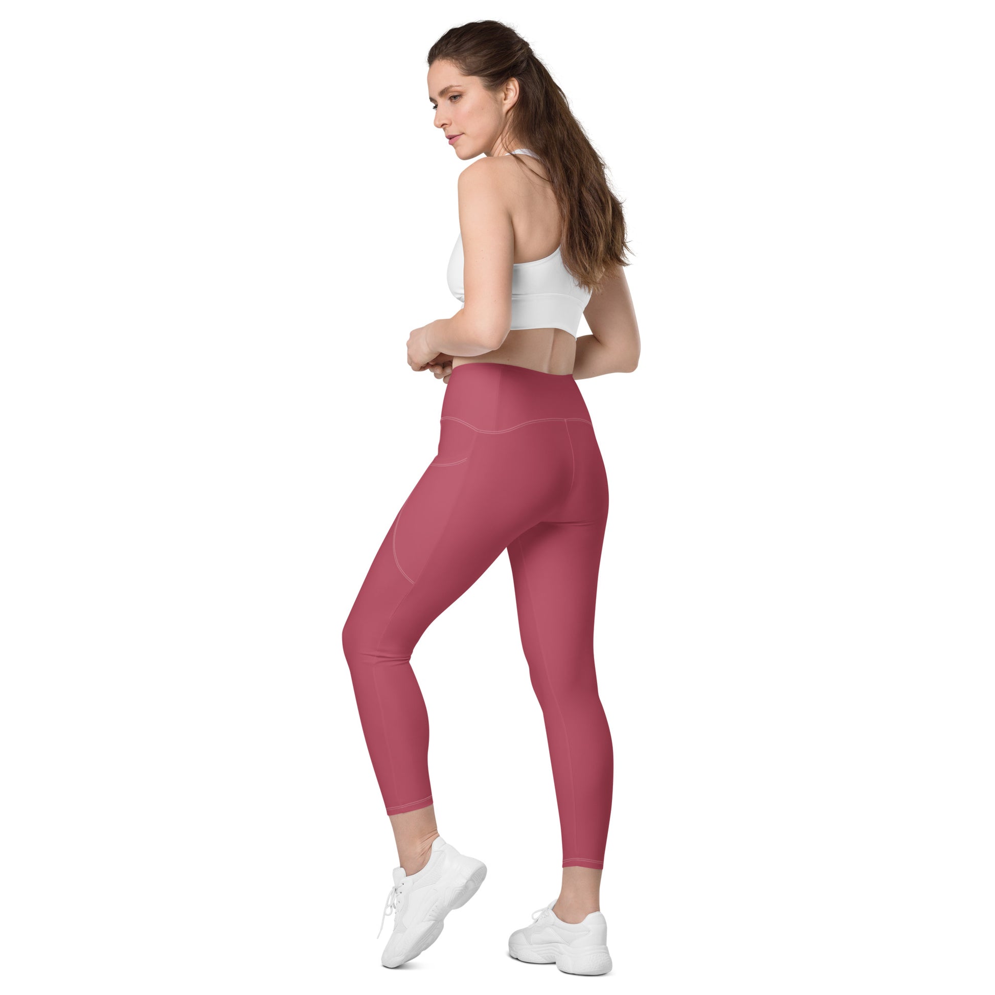 The Gymbum UK Hippie Pink Crossover leggings with pockets