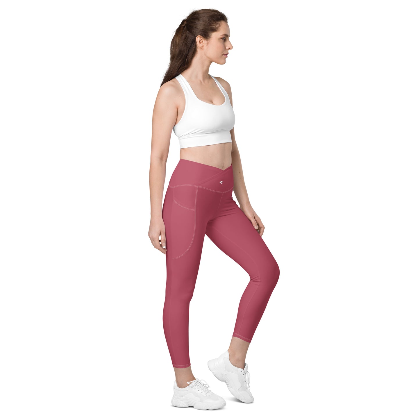 The Gymbum UK Hippie Pink Crossover leggings with pockets